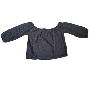 Black mid sleeves off shoulder crop top